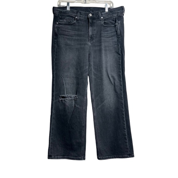 AYR Denim - AYR The Easy‎ Easy Wide Leg Distressed Jeans Black Size 31 Made in LA E2085